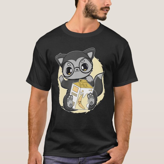 Camiseta Bebidas Black Fox Leche De Plátano Bubble Tea Para (Anverso)