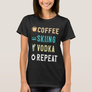 Camiseta Bebidas Café Esquí Vodka Repetir