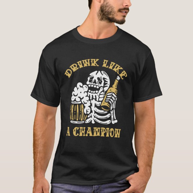 Camiseta BEBIDAS COMO CHAMPION Amantes de la bebida diverti (Anverso)