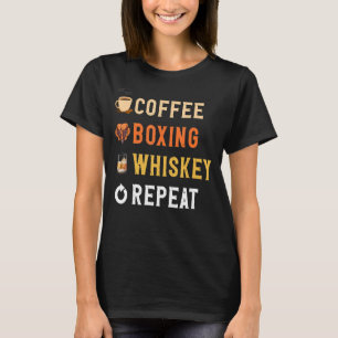 Camiseta Bebidas con café divertido, boxeo, repetición de W