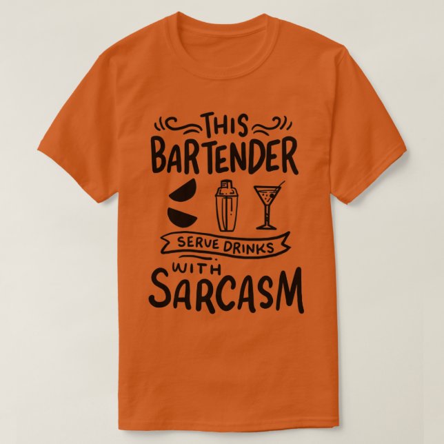 Camiseta Bebidas de barman con sarcasmo (Diseño del anverso)