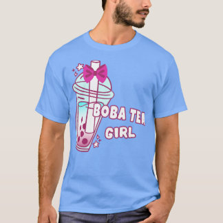Camiseta Bebidas de bolas de leche Chica de té Boba