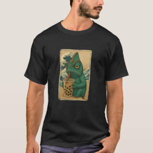 Camiseta Bebidas de Camaleón Bubble Tea Japonés Vintage