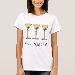Camiseta Bebidas de época, cóctel de oliva Martini