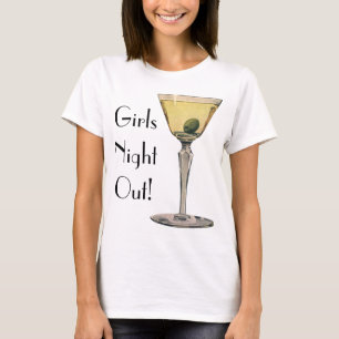 Camiseta Bebidas de época, cóctel de oliva Martini