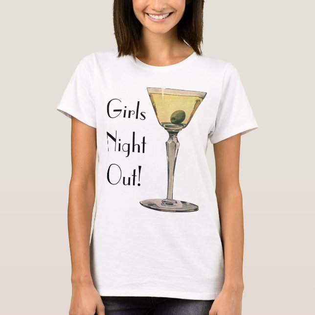 Camiseta Bebidas de época, cóctel de oliva Martini (Anverso)