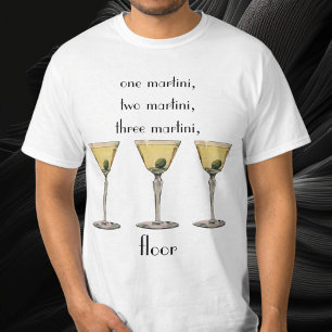 Camiseta Bebidas de época, cóctel de oliva Martini