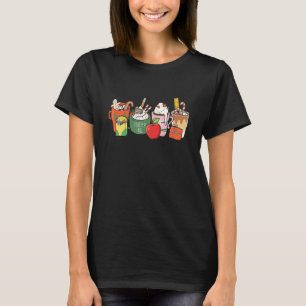 Camiseta Bebidas De Navidad Latte Café Cacao Caliente Gráfi