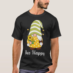 Camiseta Bebidas Feliz Gnome Spring Sunflowers Gnomes
