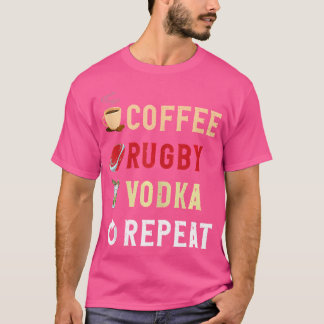 Camiseta Bebidas más divertidas café Rugby Vodka Repetir