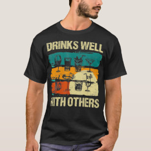 Camiseta Bebidas Retro Vintage Bien Con Otras Cervezas Tequ