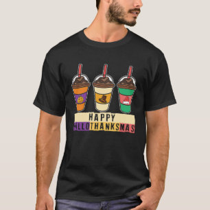 Camiseta Bebidas suaves Milkshakes Happy Hallothanksmas