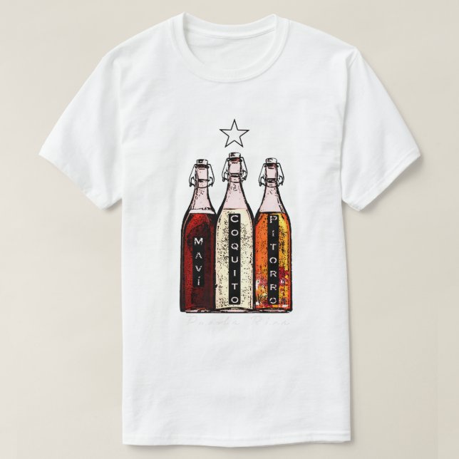 Camiseta Bebidas tradicionales de Puerto Rico (Diseño del anverso)