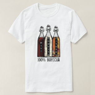 Camiseta Bebidas tradicionales puertorriqueñas 100% Boricua