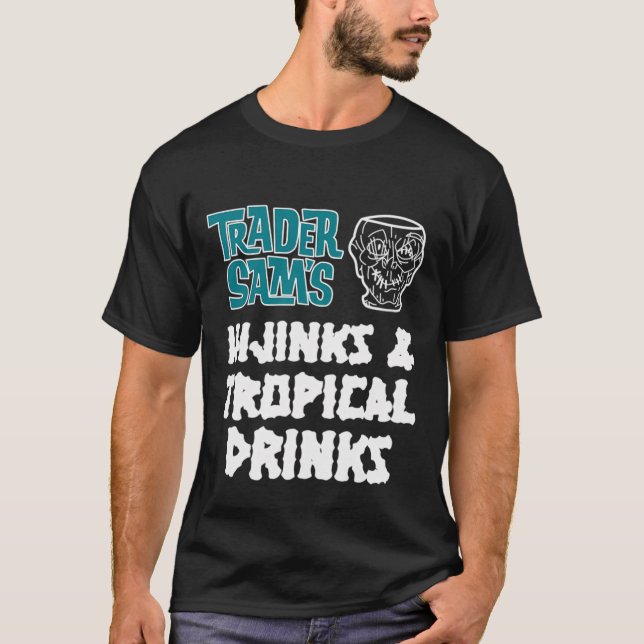 Camiseta Bebidas Tropicales - Travesuras De Trader Sam (Anverso)