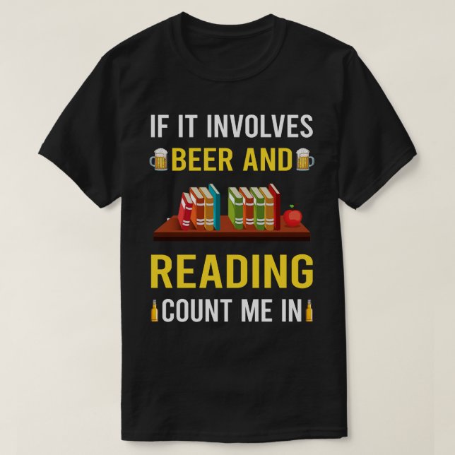 Camiseta Bebidas Y Lectura De Libros (Diseño del anverso)