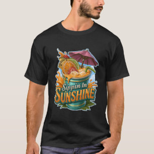Camiseta Bebiendo en el sol Cóctel de frutas tropicales
