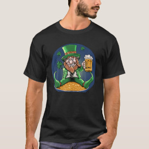 Camiseta Bebiendo Leprechaun Irish Clover St Patrick's Day