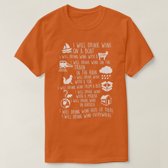 CAMISETA BEBIRÉ VINO EN UN BARCO (Diseño del anverso)