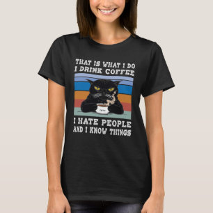 Camiseta Bebo café Odio a la gente que conozco cosas Gato c