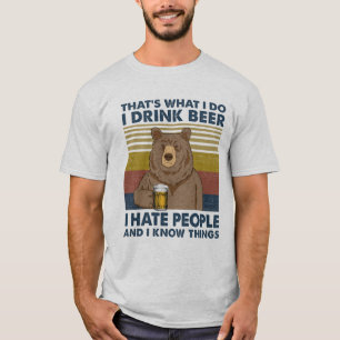 Camiseta Bebo cerveza Odio a la gente y sé cosas