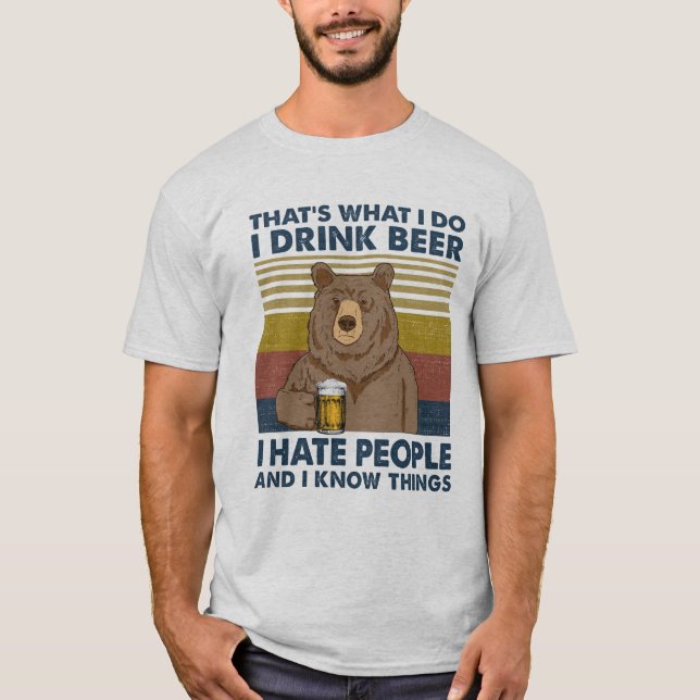 Camiseta Bebo cerveza Odio a la gente y sé cosas (Anverso)