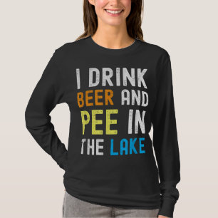 Camiseta Bebo Cerveza Que Pee En El Lago Funny Summer Vacat