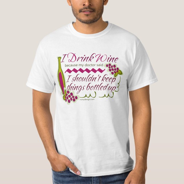 Camiseta Bebo cita del humor del vino (Anverso)