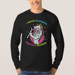 Camiseta Bebo proteína arcoiris sacude gimnasio Unicorn Bod