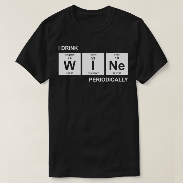 Camiseta Bebo vino periódicamente (Diseño del anverso)