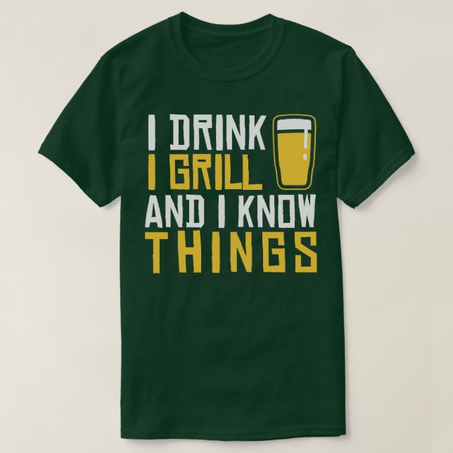 Camiseta Bebo Yo Grill Y Sé Cosas (Diseño del anverso)