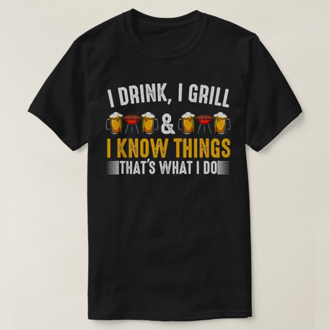 Camiseta Bebo Yo Grill Y Sé Cosas Fiesta Grilli (Diseño del anverso)