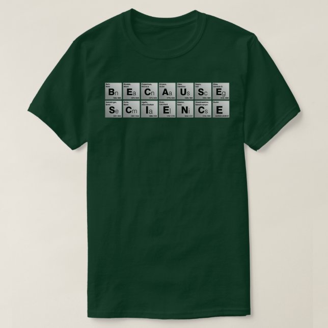 Camiseta Because Science 4  (Diseño del anverso)