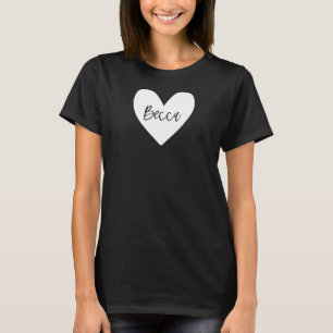 Camiseta Becca Nombre Rosa Corazón Amor Mujer Chica Amigo P