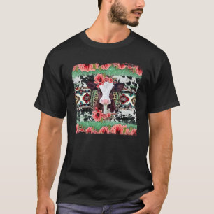 Camiseta Becerro Floral Azteca Cuero de Ternera Occidental