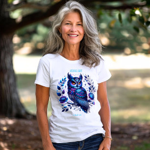 Camiseta Bechuza animal con espíritu de mes de nacimiento d