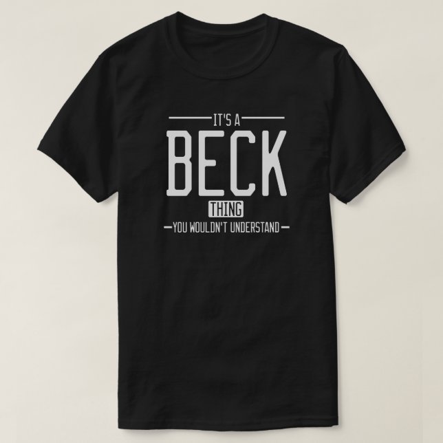 Camiseta Beck graciosa familia de los apellidos (Diseño del anverso)