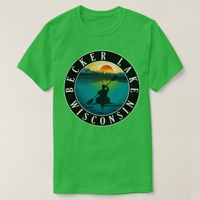 Camiseta Becker Lake Wisconsin Kayaking (Diseño del anverso)