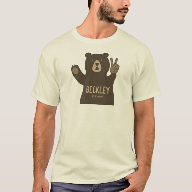 Camiseta Beckley West Virginia Peace Bear (Anverso)