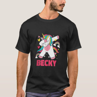 Camiseta Becky nombre Chica Dabbing Unicorn Personalizado a