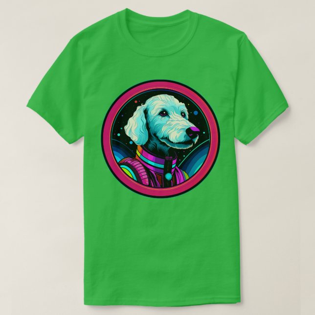 Camiseta Bedlington Terrier Dog Gracioso Astronauta Cósmico (Diseño del anverso)