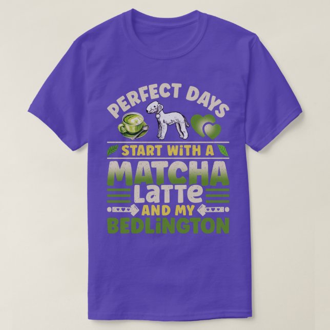 Camiseta Bedlington Terrier Matcha Latte (Diseño del anverso)