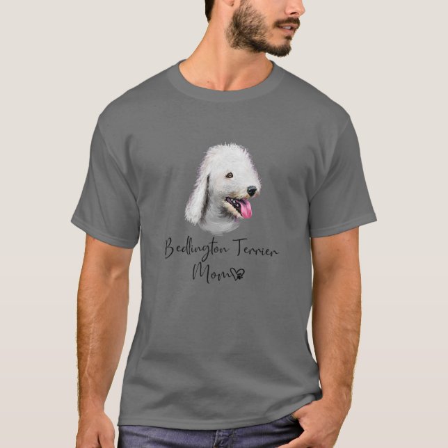 Camiseta Bedlington Terrier Mom Cute Puppy Dueño De Perros (Anverso)
