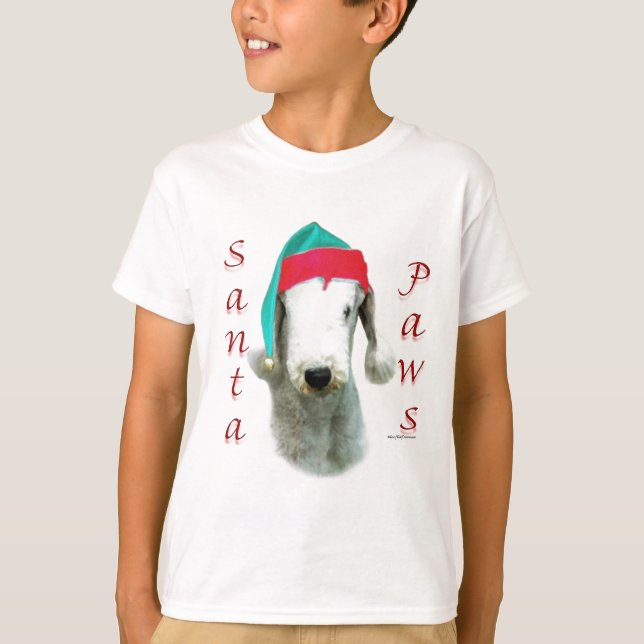 Camiseta Bedlington Terrier Santa Paws (Anverso)