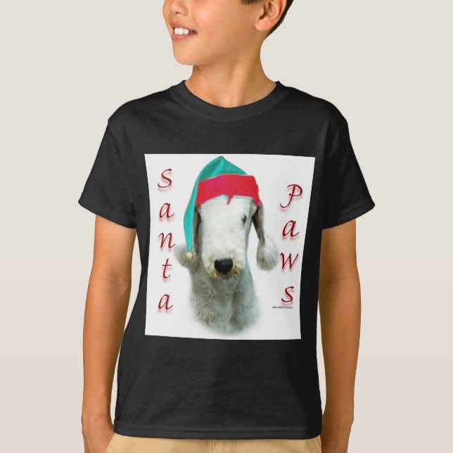 Camiseta Bedlington Terrier Santa Paws (Anverso)