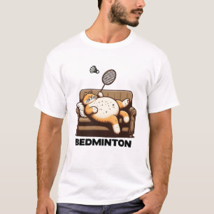 Camiseta Bedminton Cat Funny