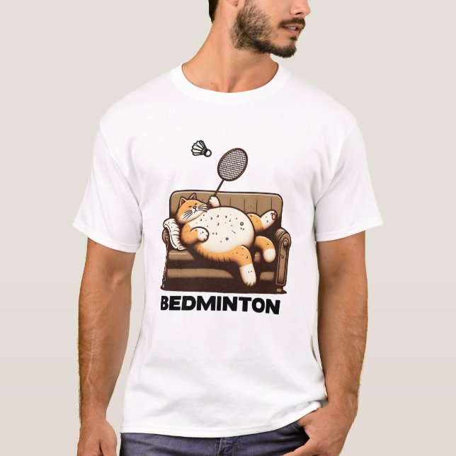 Camiseta Bedminton Cat Funny (Anverso)