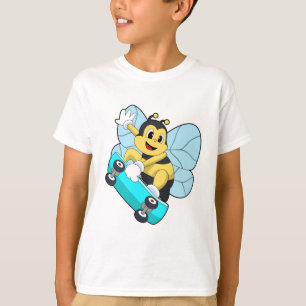 Camiseta Bee as Skater con Skateboard