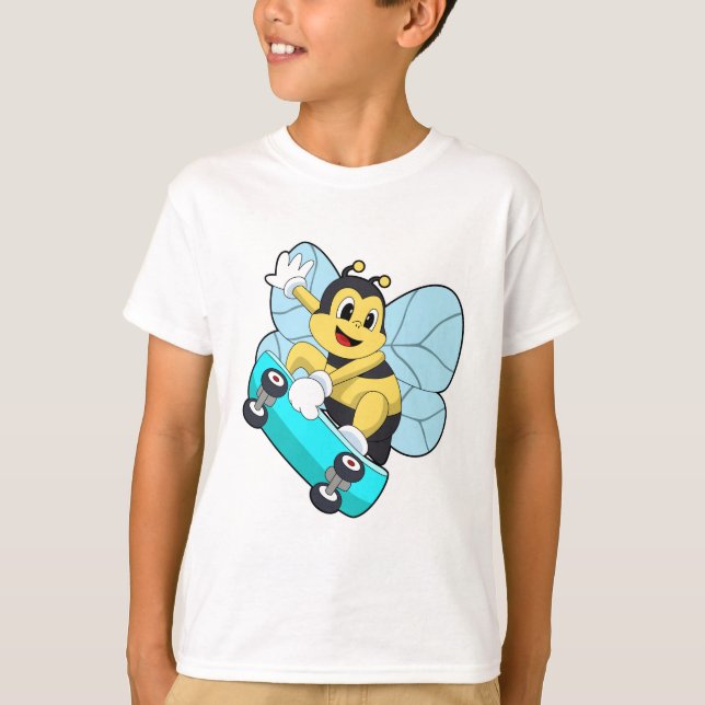 Camiseta Bee as Skater con Skateboard (Anverso)