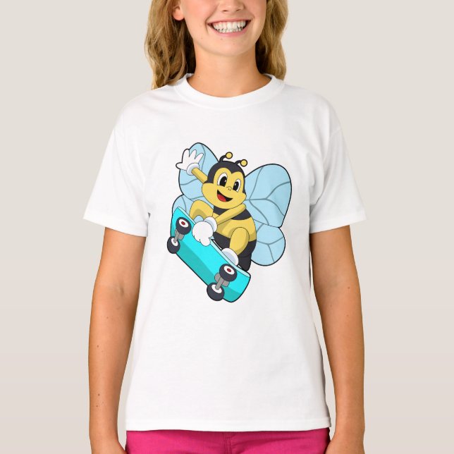 Camiseta Bee as Skater con Skateboard (Anverso)